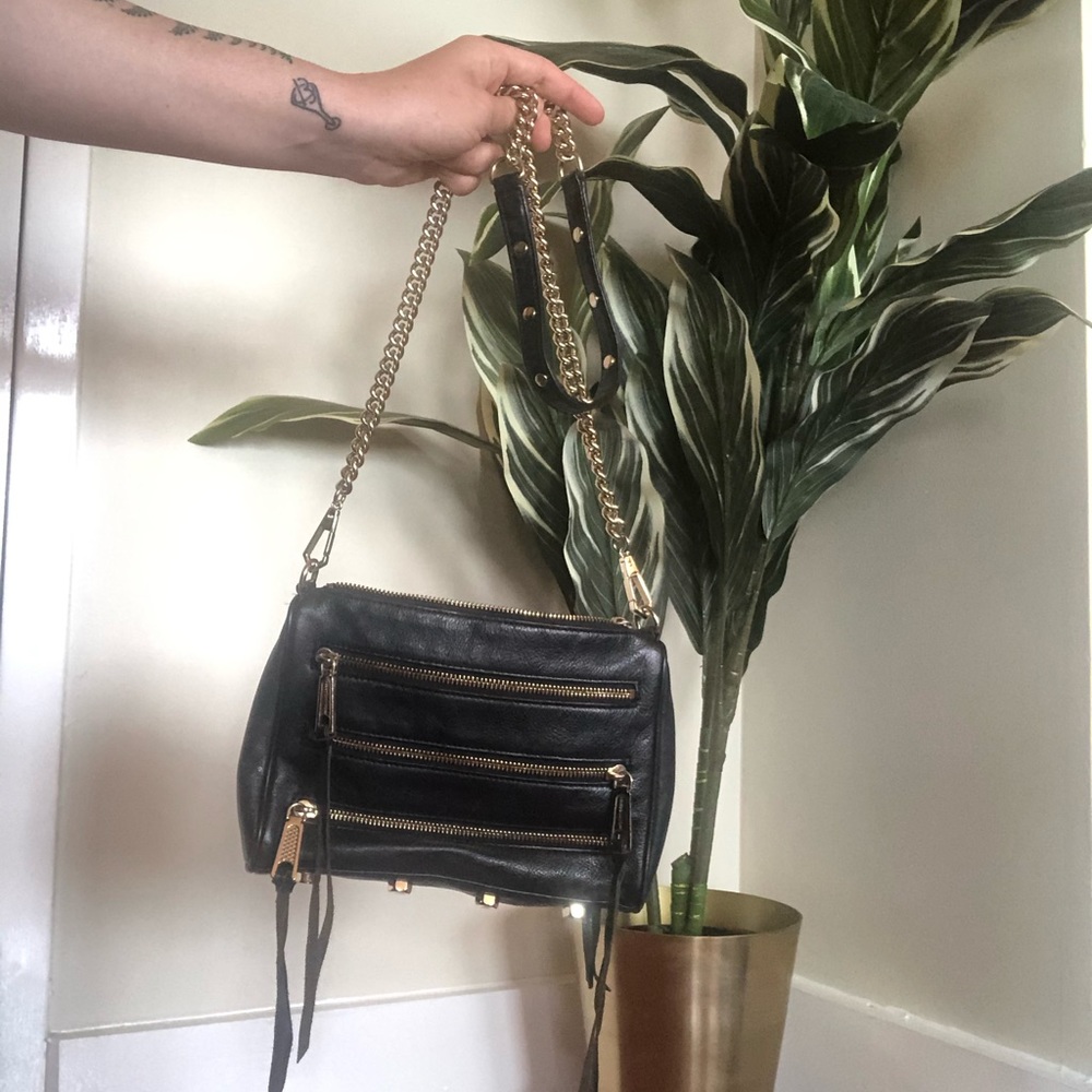 Rebecca Minkoff mini 5-zip leather crossbody